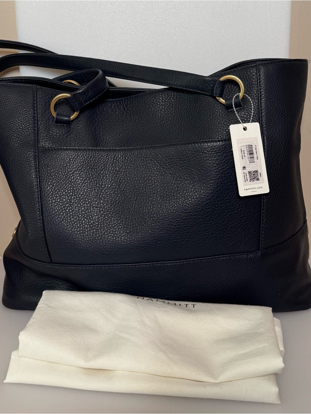 NWT Hammitt Navy Tides Pebbled Leather Addie Tote - Picture 2 of 12